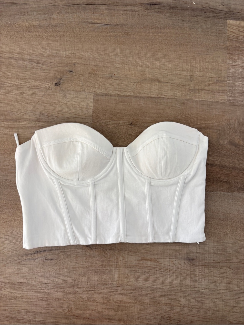 White Structured Bustier Crop Top - Women Intimates & Sleepwear
